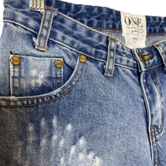 Revolve Jeans Womens 24 One Teaspoon Free Bird Dusty Destroyed Low Rise 90s Goth - Picture 9 of 14